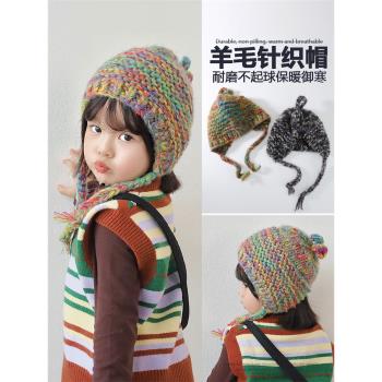 彩色小眾手工針織保暖兒童帽子