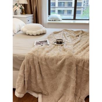 輕法式風加厚毛毯保暖舒棉絨毯子珊瑚絨沙發蓋毯午睡辦公室空調毯