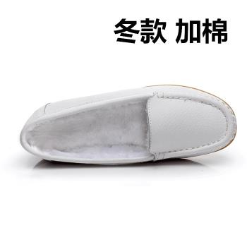 小白鞋冬季防滑保暖加棉護士鞋