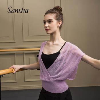Sansha 法國三沙成人女 跳舞練功針織上衣芭蕾舞短袖款保暖服裝