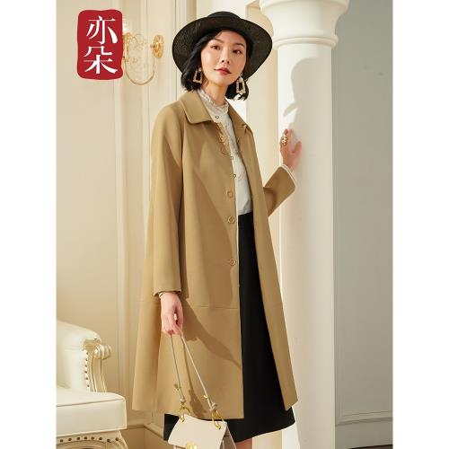 卡其色風衣大衣女2025年新款氣質中長款春秋高端品牌休閑外套減齡