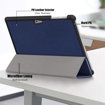 適用微軟Microsoft Surface Go1/2/3平板電腦三折薄皮套保護外殼