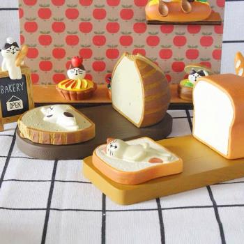 日式創意可愛卡通面包吐司泡芙貓咪樹脂手機平板ipad桌面支架禮物