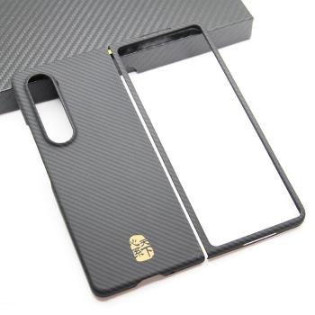 適用三星折疊Z Fold4輕薄600D細紋芳綸碳纖維W23舒適商務手機殼