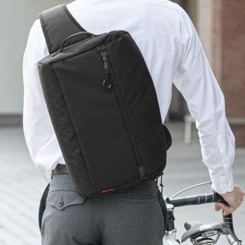 日本SANWA時尚騎行通勤休閑兩用電腦包14寸斜跨背包男筆記本包胸前包平板包女出行游玩