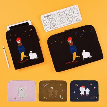 A.shop韓國 創意可愛刺繡文件包13/15寸筆記本電腦包平板ipad內膽