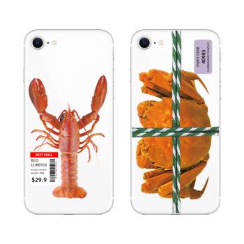 網紅赤紅龍蝦繩綁大閘蟹適用2020新款iPhone蘋果SE手機殼SE2軟套