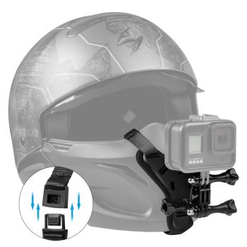 GoPro11/10/9大疆運動相機摩托車機車頭盔視角下巴支架固定器騎行