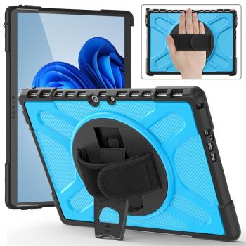 適用微軟Surface Pro 8 case支架硅膠防摔手腕平板套cover holder