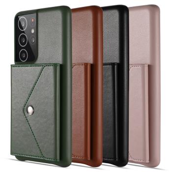 適用Samsung三星Galaxy S21 s21+ ultra leather case card cover
