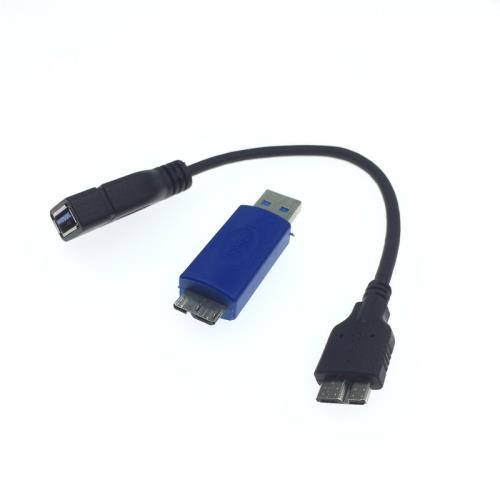 高速USB3.0轉MicroB公轉USB3.0母OTG線移動硬盤優盤讀卡器數據線