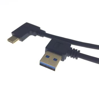 Type-c to USB 3.0 Double Bend Cable Charging data twin elbow
