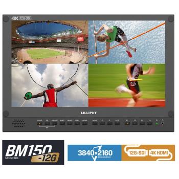 利利普BM150-12G SDI導演級4K監視器 四分割便攜箱載高清大顯示屏