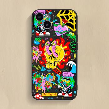 原創iPhone14手機殼13Promax蘋果12搞怪11趣味x小眾xr插畫8p適用7