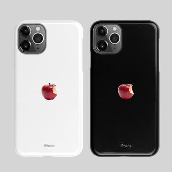 情侶仿真蘋果設計簡約個性iPhone15半包適用于12蘋果14硬殼手機殼