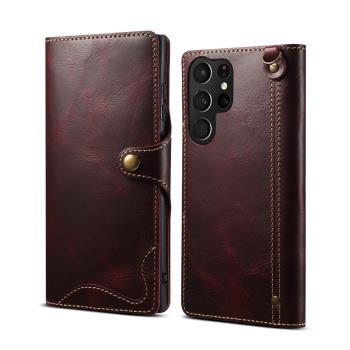 適用Samsung galaxy S22 Ultra genuine leather case S22+ Cover