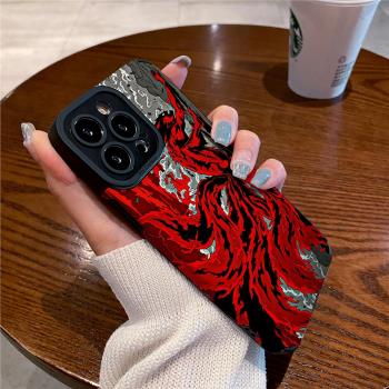 技芝 小眾適用iPhone13ProMax矽膠蘋果16 15 12手機殼11防摔14 XsMax女plus彩繪九尾怪高級全包保護套軟潮男