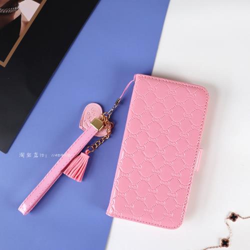 適用于蘋果14翻蓋式手機殼粉色可愛 iPhone13pro max錢包式皮套女