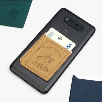 韓國Bookfriends創意手機日記本擴展收納口袋貼復古書皮革卡夾貼