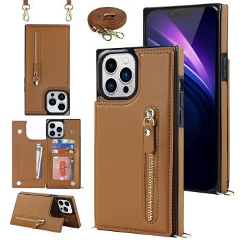 適用蘋果iPhone14 Pro Max leather case card cover插卡手機殼