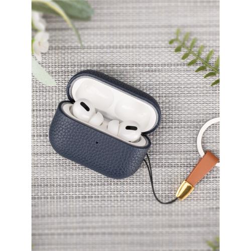 適用于蘋果AirPods Pro2愛馬仕荔枝紋真皮無線藍牙耳機防摔保護套