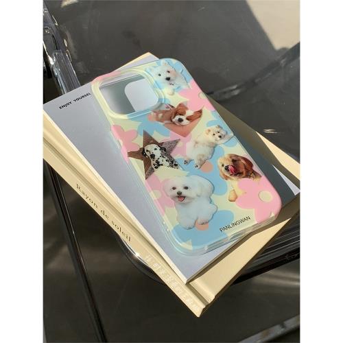 PANLINGWAN原創小修狗可愛雙層工藝手機殼適用于iphone14pro磨砂