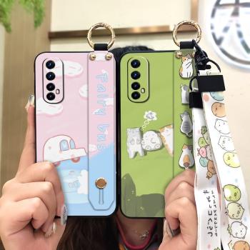 適用OPPO Realme7/Narzo20 Pro手機殼情侶限量版指環軟殼支架防摔