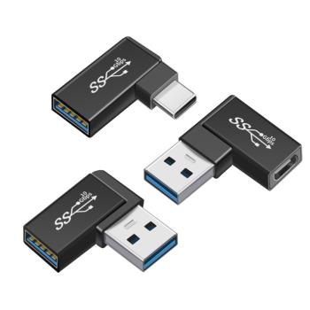 USB公轉Type-C母轉接頭USB3.0公對母轉換頭L型彎頭OTG數據轉換器