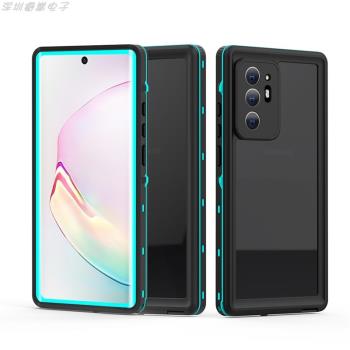 適用於三星note20Ultra透明TPU三防水手機殼彩色邊框螢幕全包鏡頭
