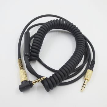 適用馬歇爾marshall耳機連接線三按鍵線控麥克風3.5公對公對錄線