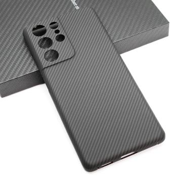 碳纖維手機套適用三星S21Ultra超輕薄600D細紋舒適芳綸商務硬殼