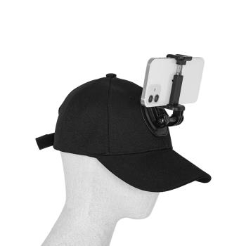 運動相機戶外拍攝頭戴式gopro支架第一人稱錄像鴨舌帽手機固定夾