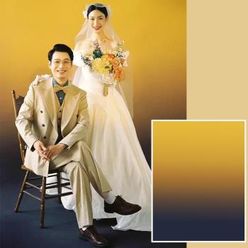 時裝商業廣告服裝拍攝黃色金色漸變婚紗影樓攝影數碼噴繪背景布