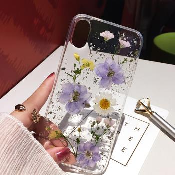 Dried Flower Clear Case iPhone 12 11 Pro Max XS Max XR Cover