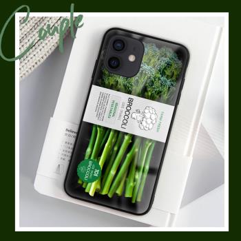 綠色有機生活適用于蘋果12手機殼綠花椰菜iPhone11有機蔬菜玻璃殼