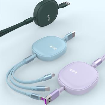 三合一充電線套裝蘋果安卓一拖三充電器vivoppo手機適用快充電頭