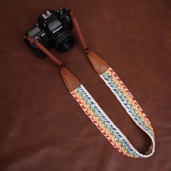 cam-in 多彩編織微單攝影肩帶適用尼康佳能索尼富士單反相機背帶
