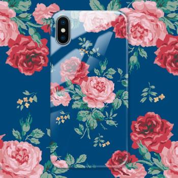 英倫復古玫瑰花朵適用于蘋果iPhoneXSMAX手機殼硅膠全包軟殼8P/6S