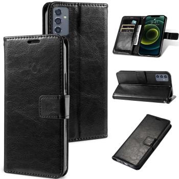 適用于三星Galaxy F52瘋馬紋手機保護套插卡錢包錢包防摔商務套