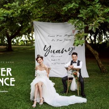 婚紗攝影草坪婚禮拍照裝飾情侶紀實旅拍復古英文字母主題白背景布