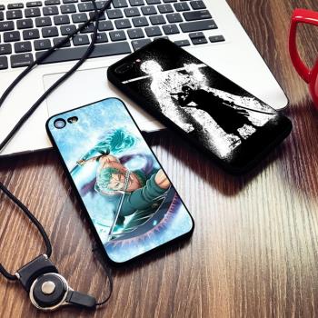 海賊王索隆6s適用XS MAX手機殼8plus軟殼iPhone7掛繩XR磨砂5s硅膠