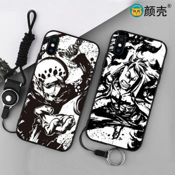 海賊王/馬爾科/羅6s適用x手機殼8plus磨砂iphone11防摔軟殼7掛繩6