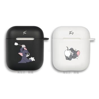 可愛貓和老鼠情侶耳機套適用Airpods保護殼2蘋果無線3代pro軟硅膠
