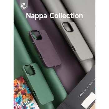 GWW蘭博基尼nappa牛皮適用於蘋果16ProMax手機殼真皮iphone15高階輕奢全包磁吸保護殼簡約商務高階感冬季新品