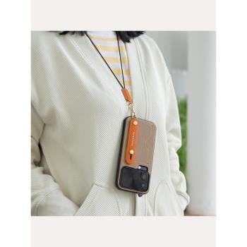 【頭層牛皮】適用小米15Pro手機殼14PRO徠卡真皮新款腕帶小米13/12掛繩支架插卡真皮防摔全包鏡頭高級男女款