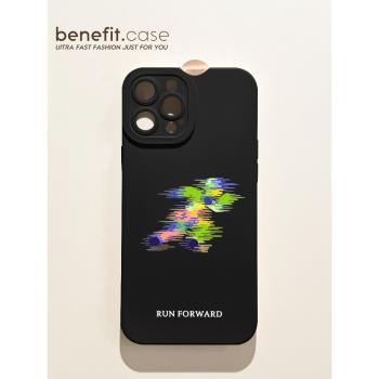 benefit創意幻彩人影適用于15蘋果13手機殼iphone14promax新款12套11個性xsmax小眾xr全包8plus硅膠防摔7mini