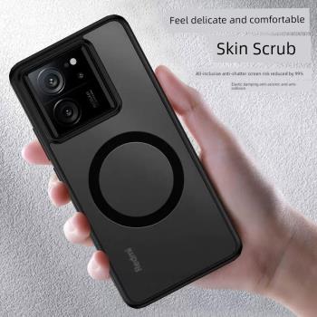 小米13tpro手機殼膜Xiaomi13T氣囊防摔適用紅米k60ultra車載磁吸保護套redmik60至尊版磨砂透明外殼13t男女款