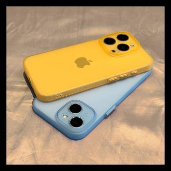 也駿適用蘋果15手機殼簡約純色果凍殼iphone15promax新款14pro超薄磨砂13防摔直邊12硅膠14鏡頭全包11保護套