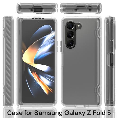 適用三星zfold5手機殼透明磨砂fold5/4/3鉸鏈全包防摔保護殼新款折疊屏連體后殼W24心系天下超薄防指紋小眾Z