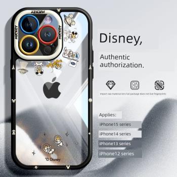 迪士尼適用蘋果15手機殼14新款iphone15Promax防摔全包可愛卡通透明硅膠plus爆款iPhone13Pro女7網紅12創意11